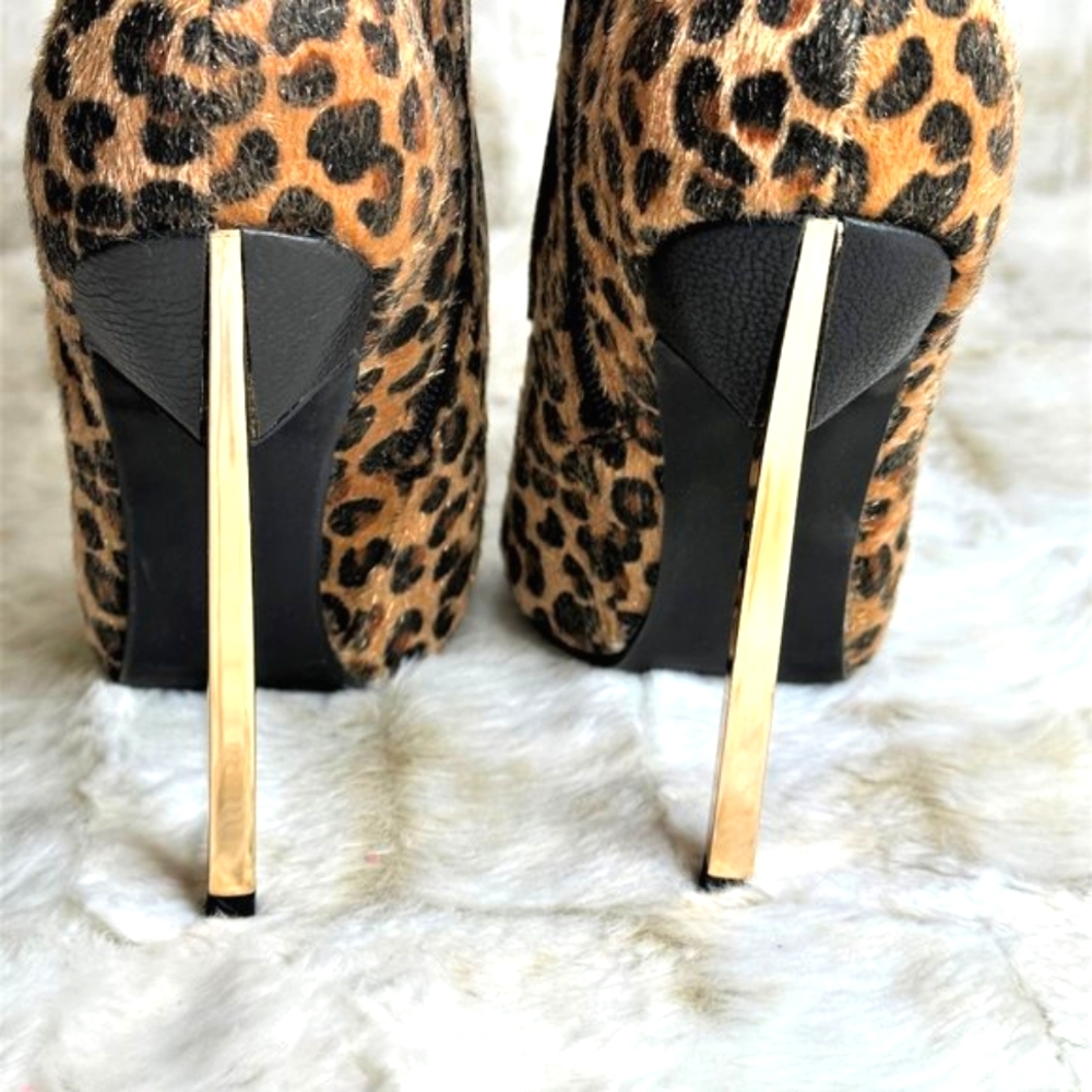 * Privileged Leopard High Heel Ankle Boots Privileged - Picture 10 of 13